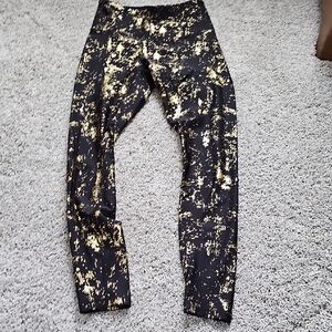 Puma Black and Gold Patterned Leggings